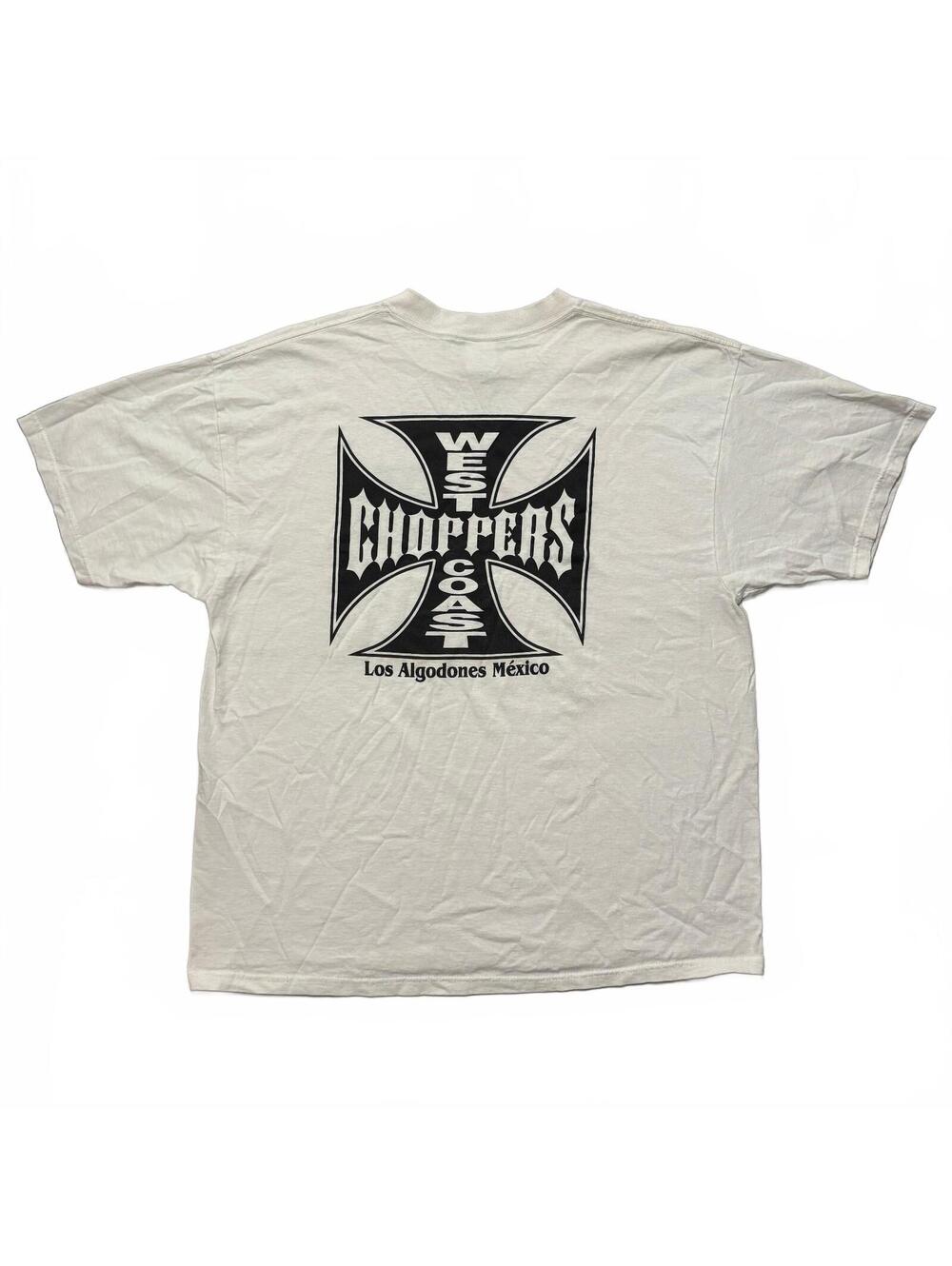 VTG Y2K West Coast Choppers Iron Cross Logo T-Shirt Men's XL White